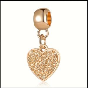 Gold Textured Design Jewelry Charm Pendant